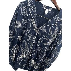 Victoria's Secret Celestial Pegasus Pajama Top Navy Blue Size L